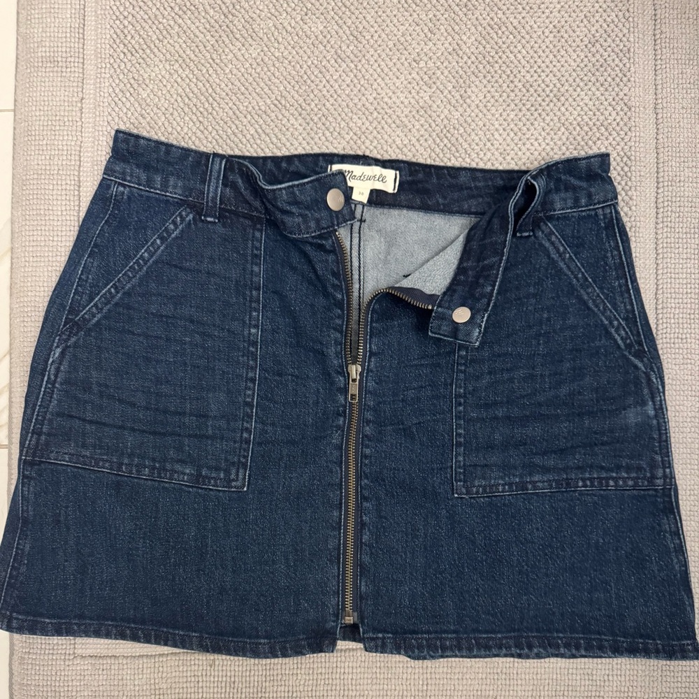 NWOT Madewell Dark Blue Denim Mini Skirt